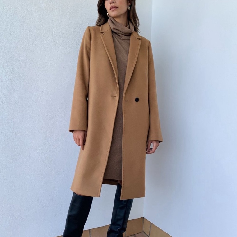 Aritzia Babaton Virgin Wool Coat in Camel Size XXS NWOT